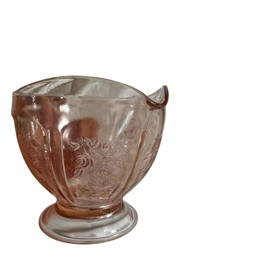 Depression Glass Creamer Sharon Cabbage Rose‎ Pink Vintage 1930s